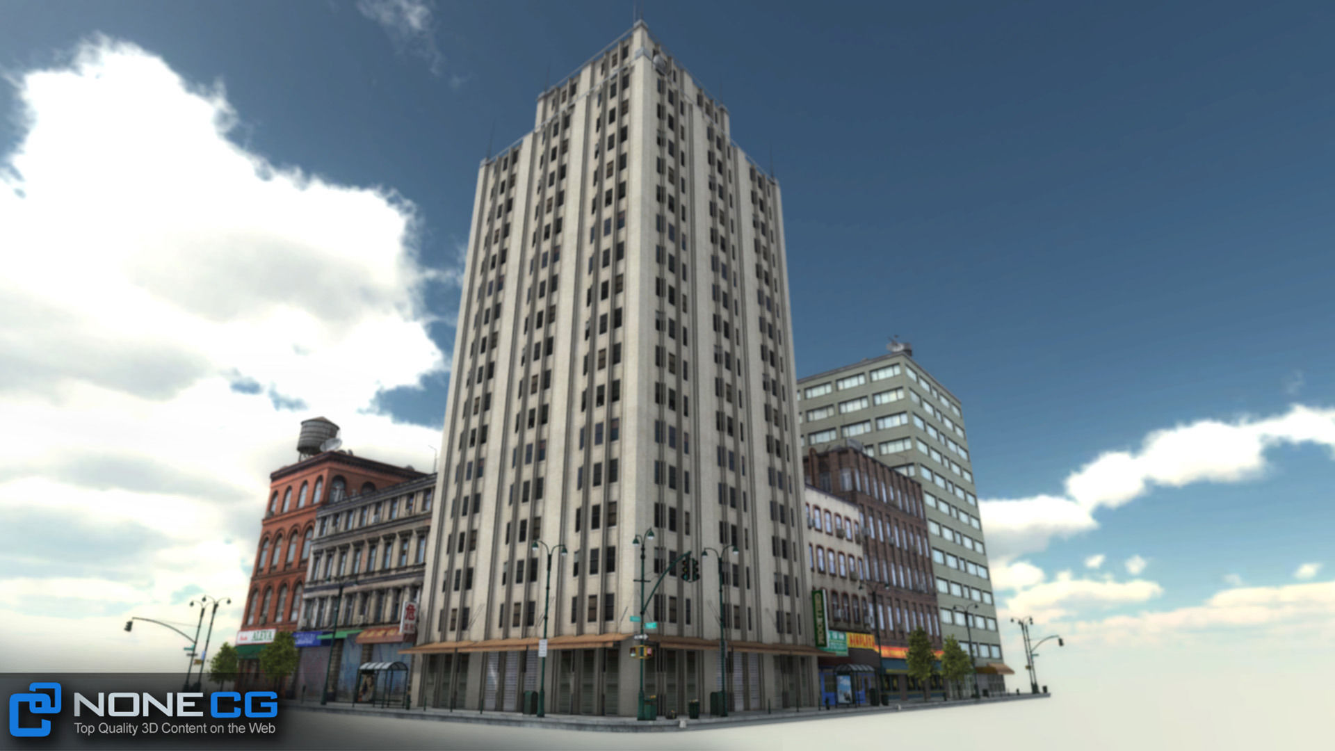 NYC 8 Blocks Unity Low-poly 3D model_44