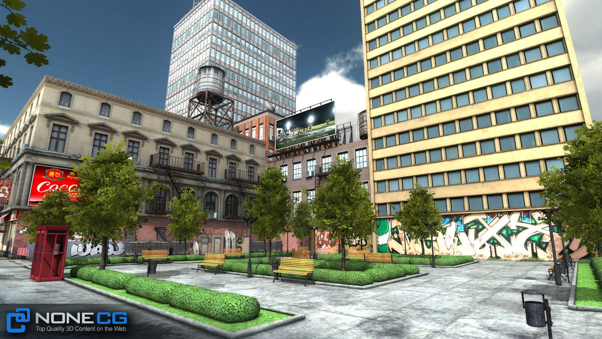 NYC 8 Blocks Unity Low-poly 3D model_97