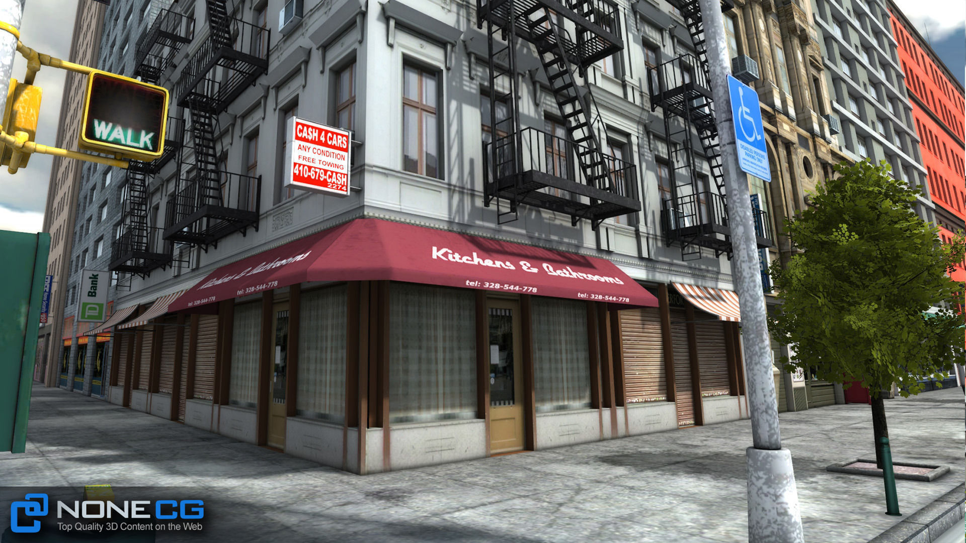 NYC 8 Blocks Unity Low-poly 3D model_89
