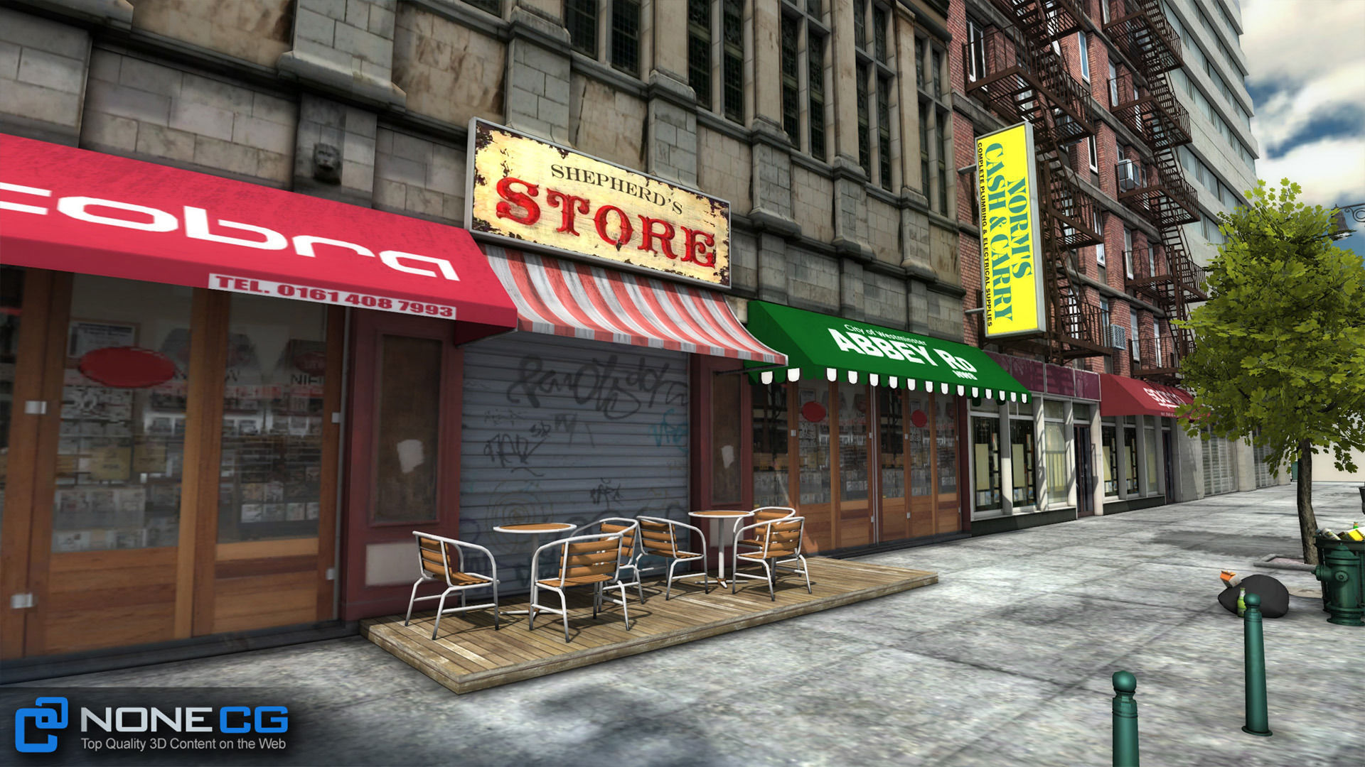 NYC 8 Blocks Unity Low-poly 3D model_76