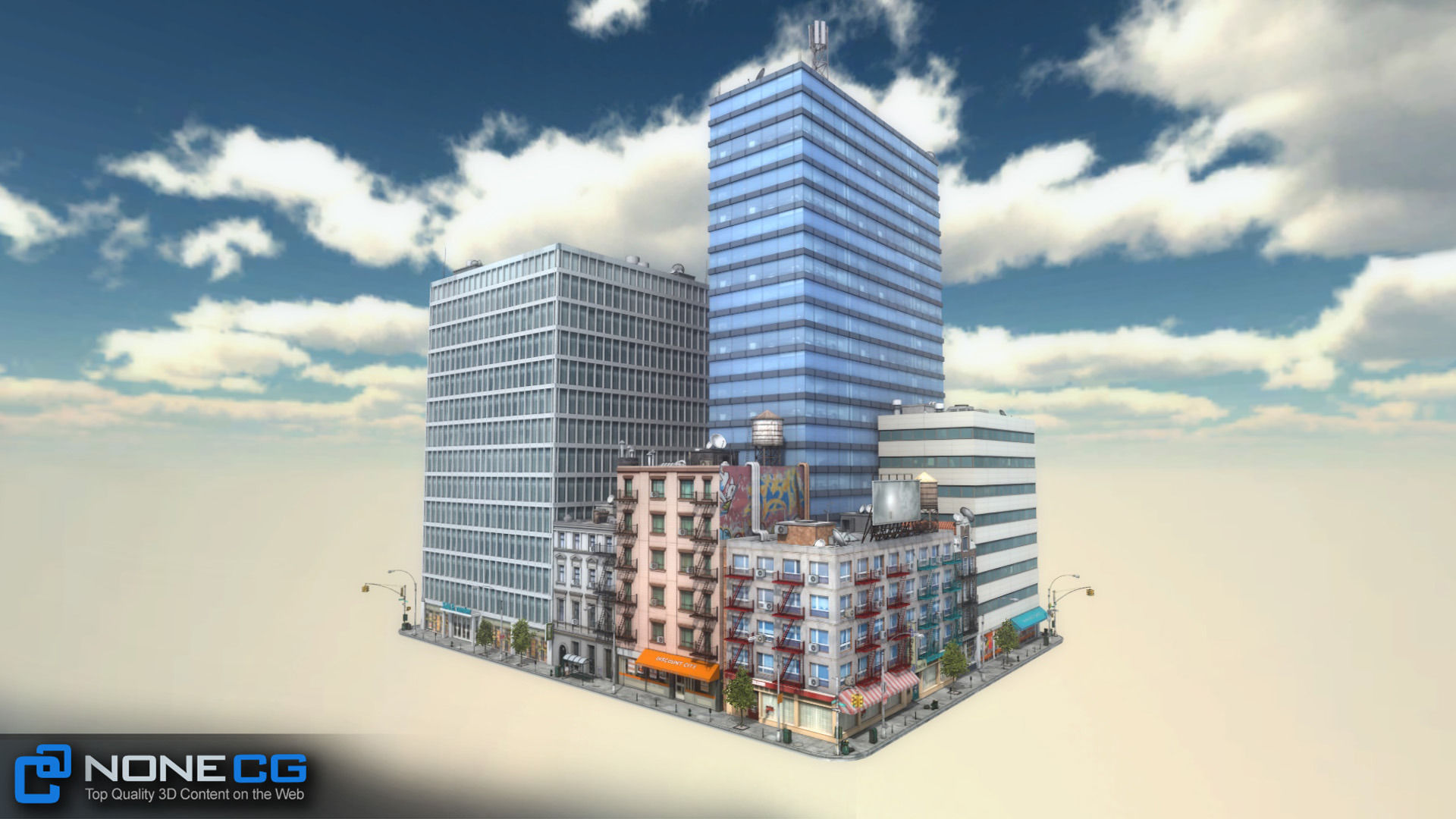 NYC 8 Blocks Unity Low-poly 3D model_22
