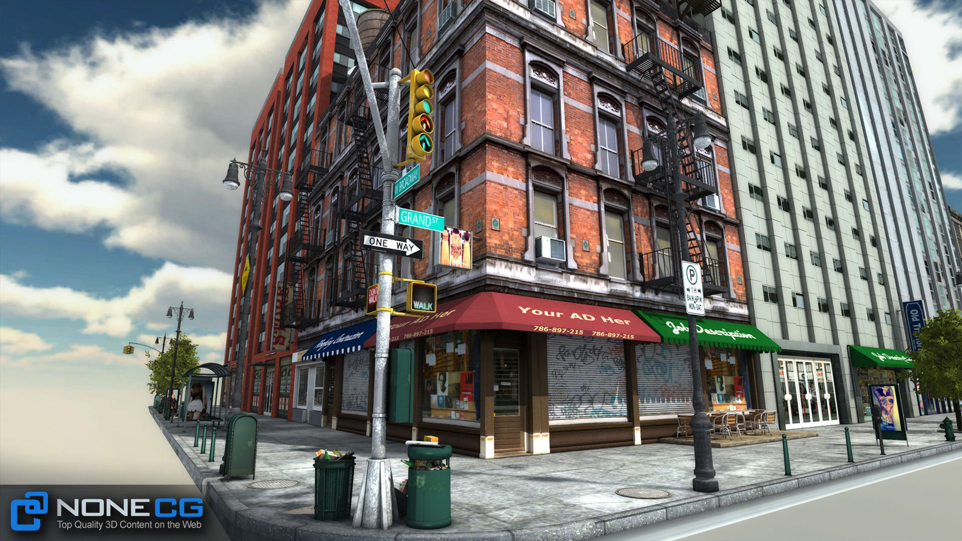 NYC 8 Blocks Unity Low-poly 3D model_75