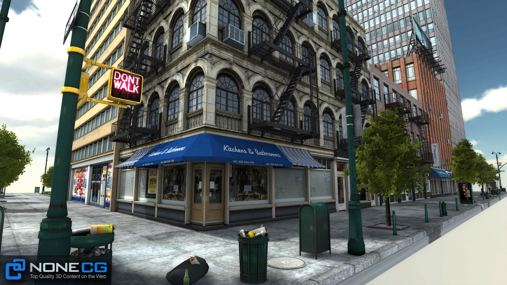NYC 8 Blocks Unity Low-poly 3D model_104