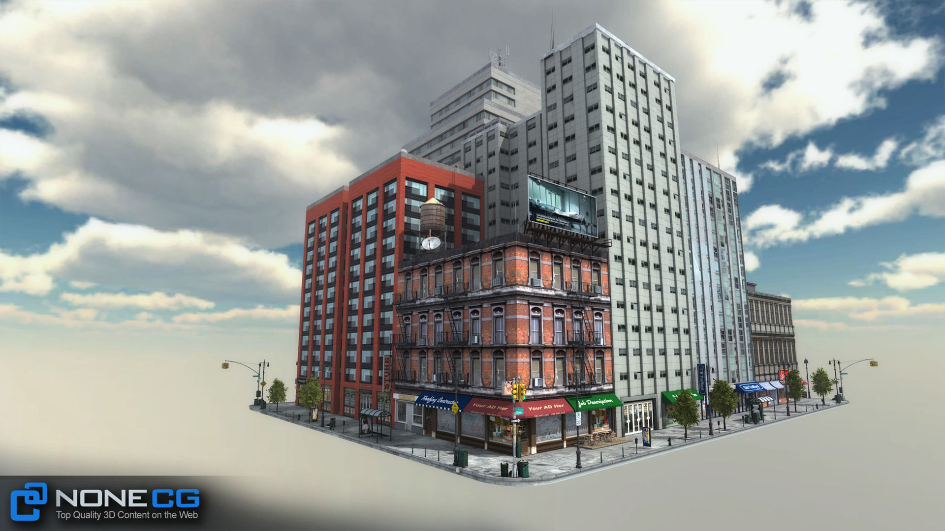 NYC 8 Blocks Unity Low-poly 3D model_79