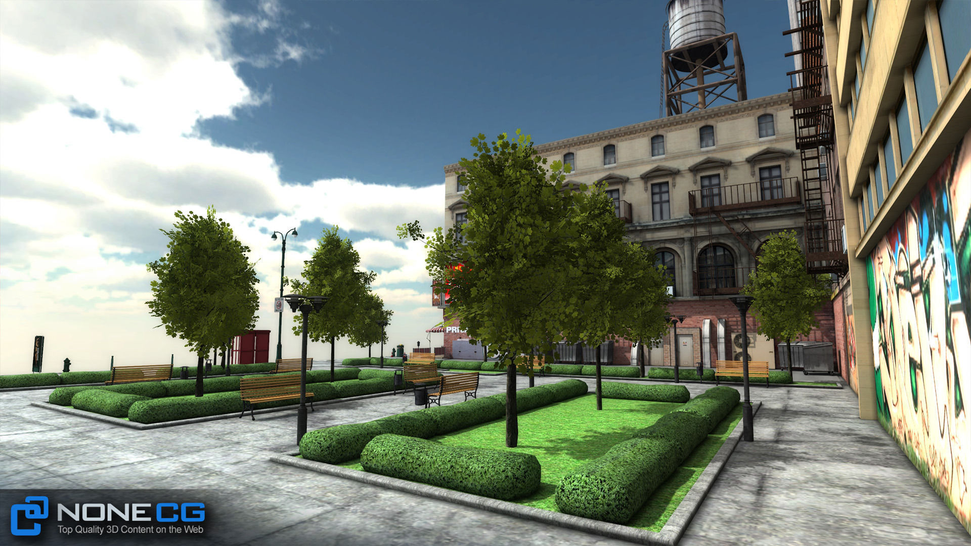 NYC 8 Blocks Unity Low-poly 3D model_98