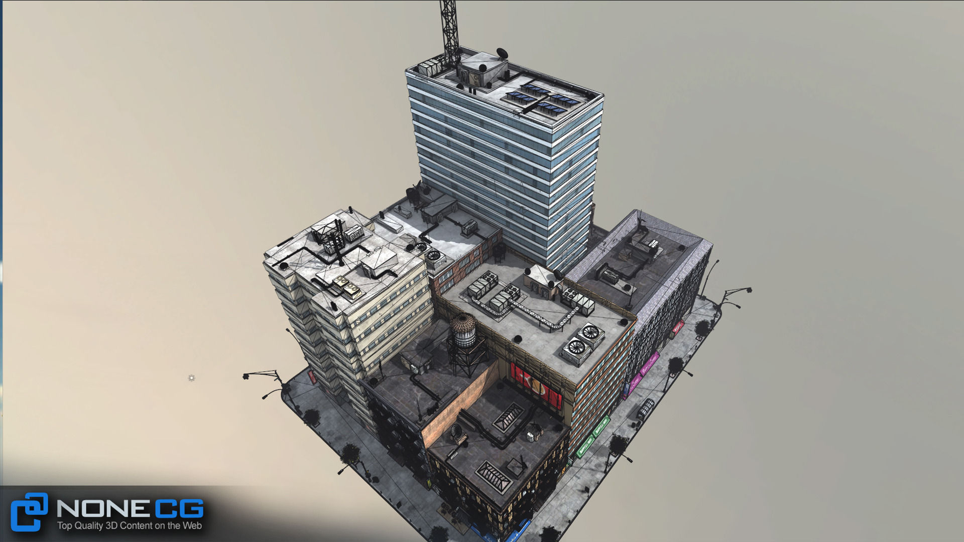 NYC 8 Blocks Unity Low-poly 3D model_72