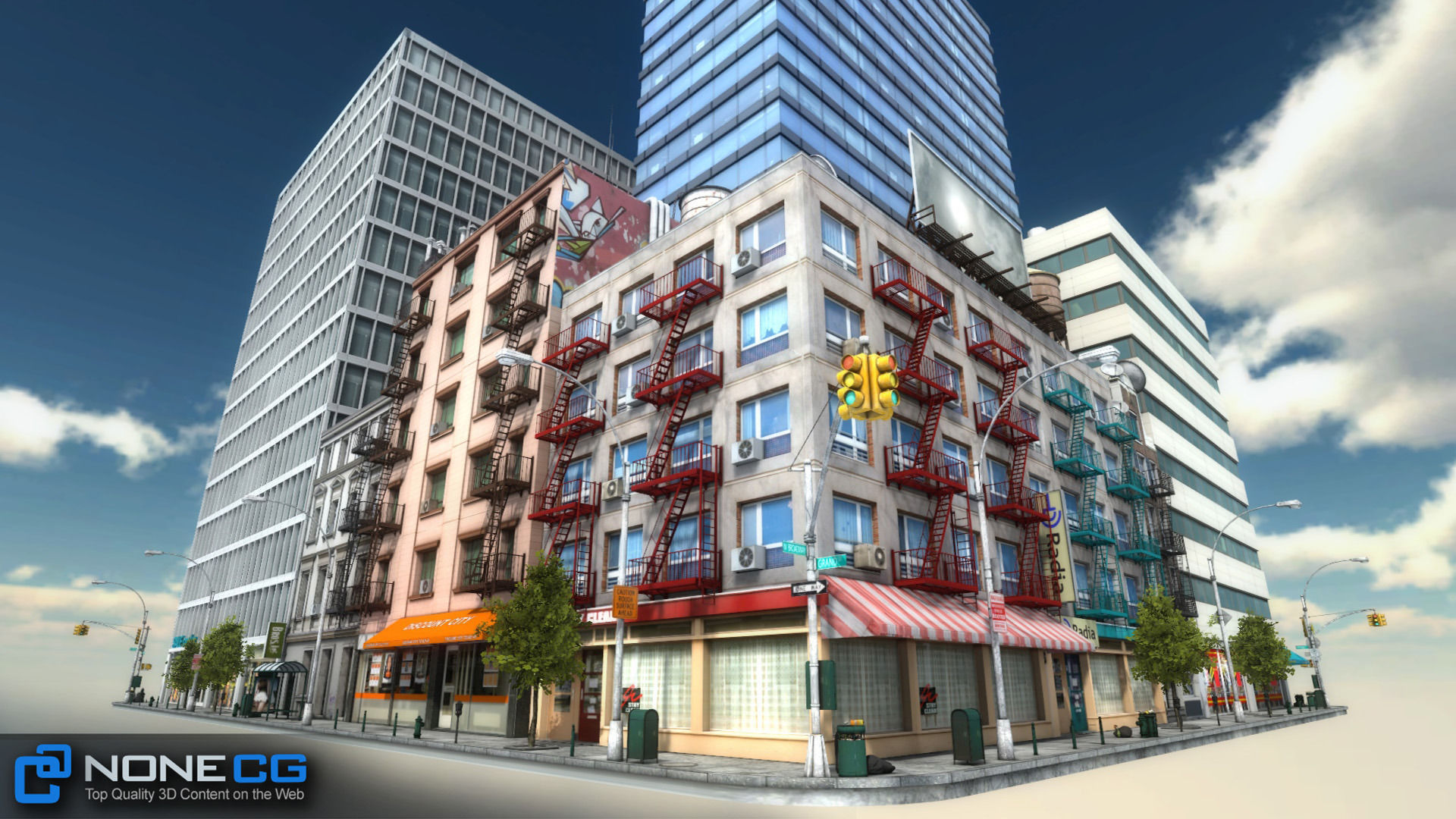 NYC 8 Blocks Unity Low-poly 3D model_10