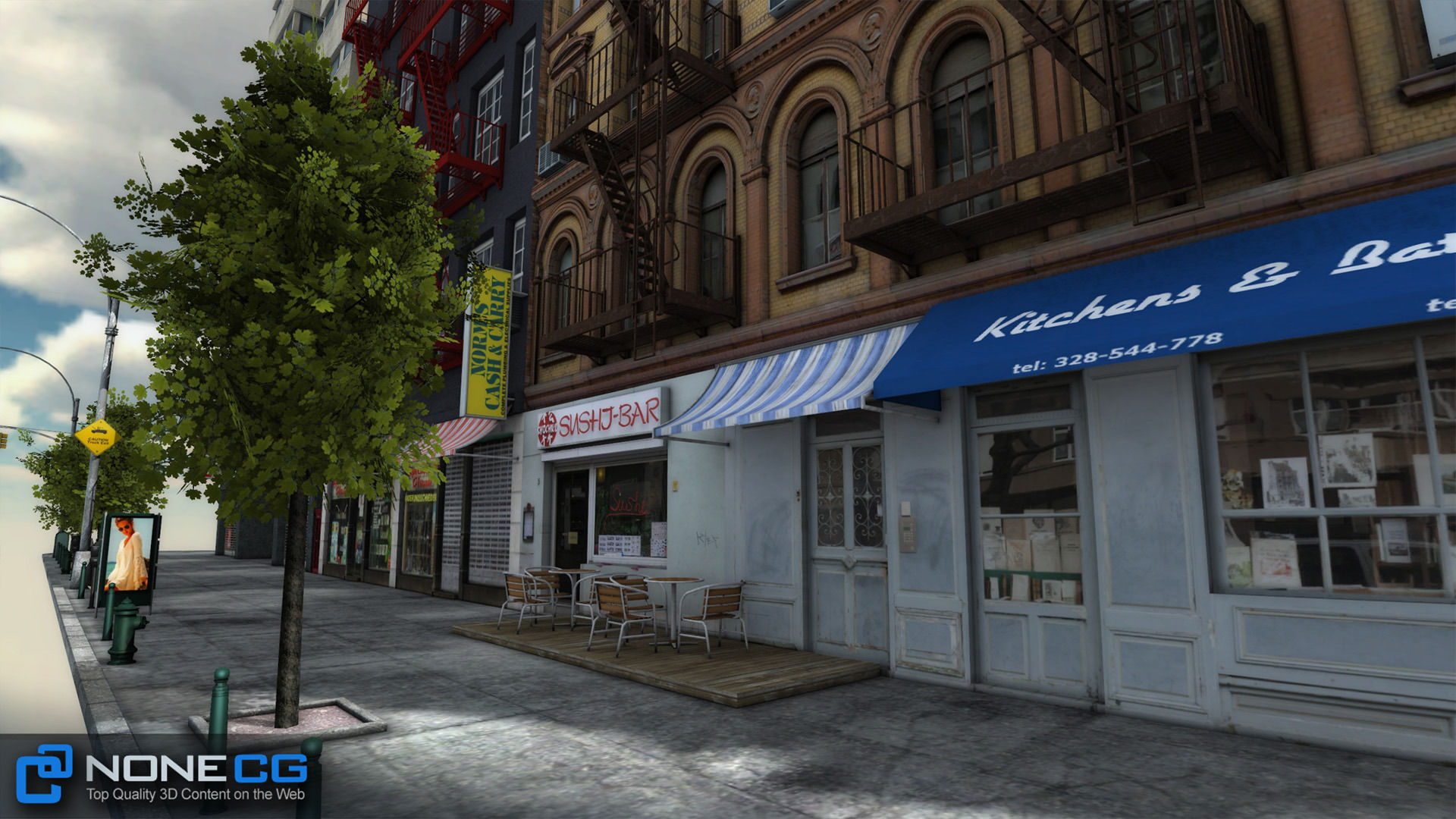 NYC 8 Blocks Unity Low-poly 3D model_58