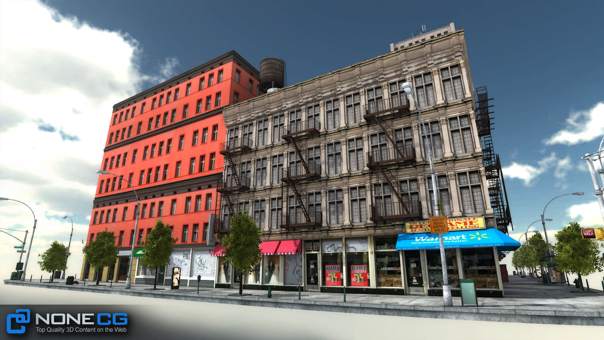 NYC 8 Blocks Unity Low-poly 3D model_85