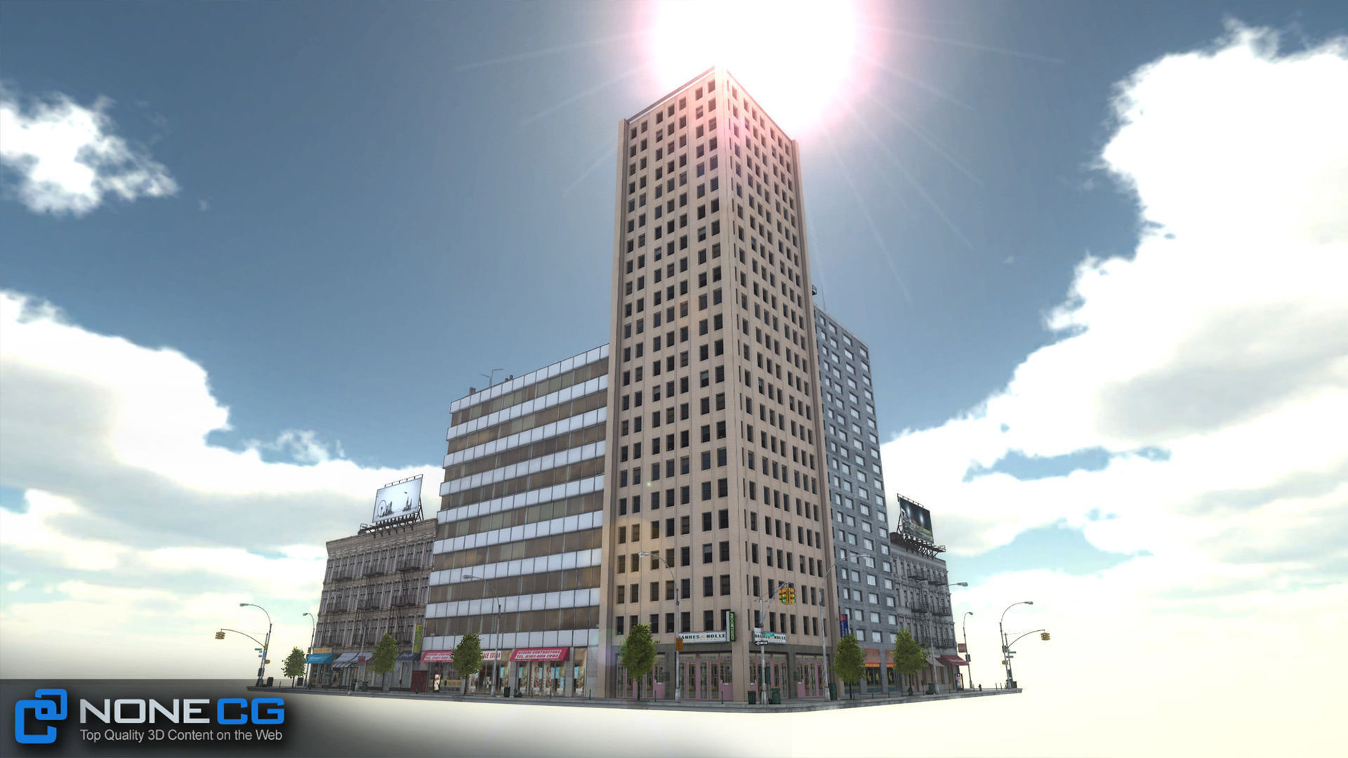 NYC 8 Blocks Unity Low-poly 3D model_82