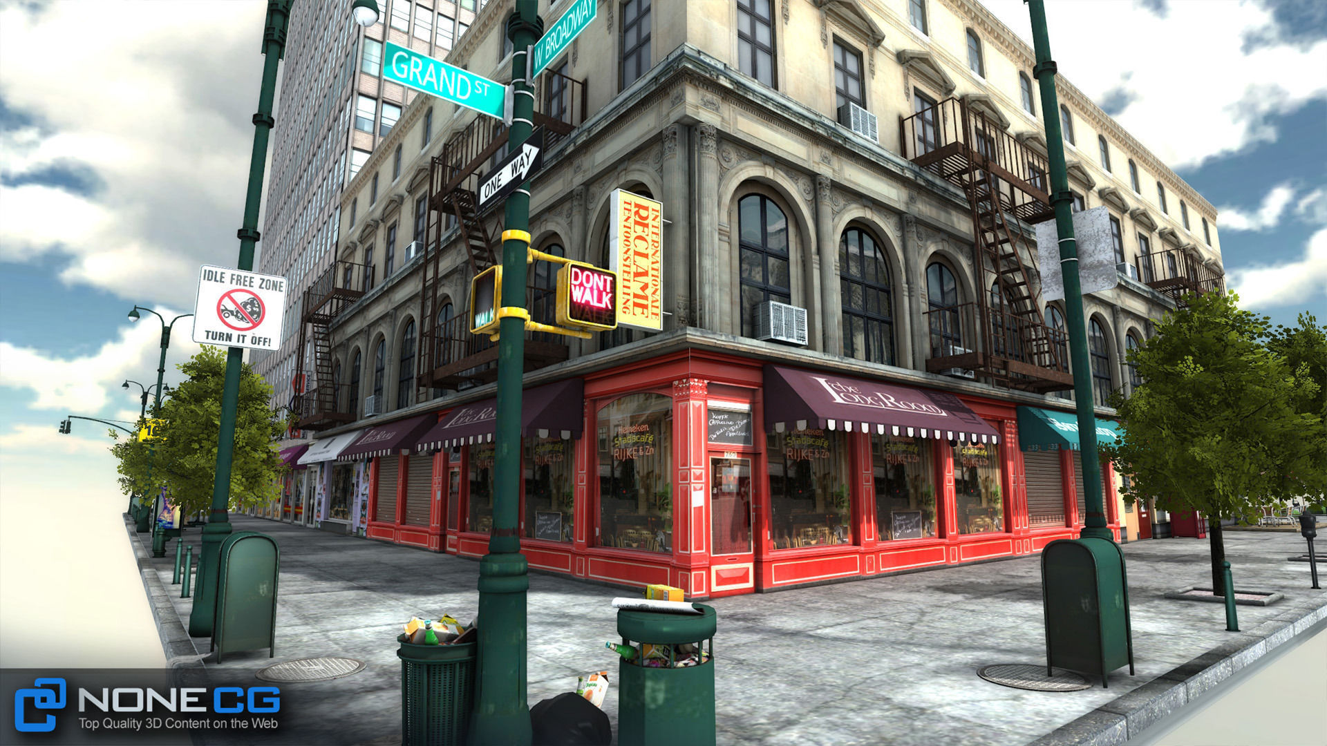 NYC 8 Blocks Unity Low-poly 3D model_103