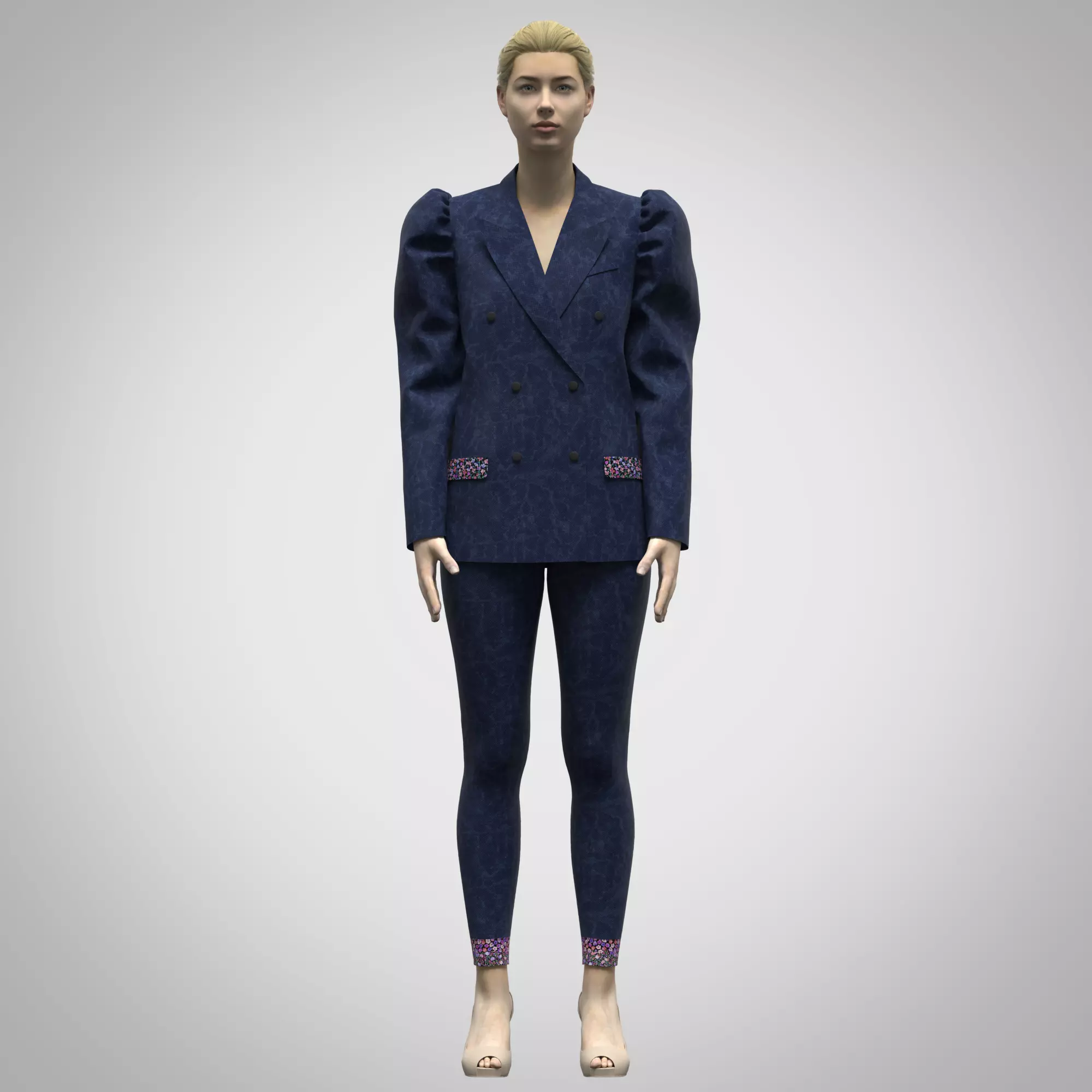 womens blazer suit 3d clothing Free low-poly 3D model