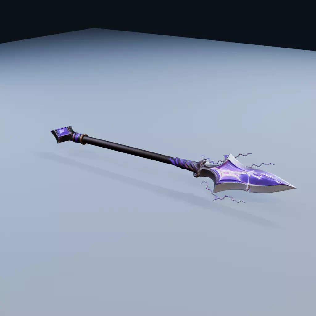 Electro Lightning Polearm Thrust Low Poly PBR Game Asset Low-poly 3D model