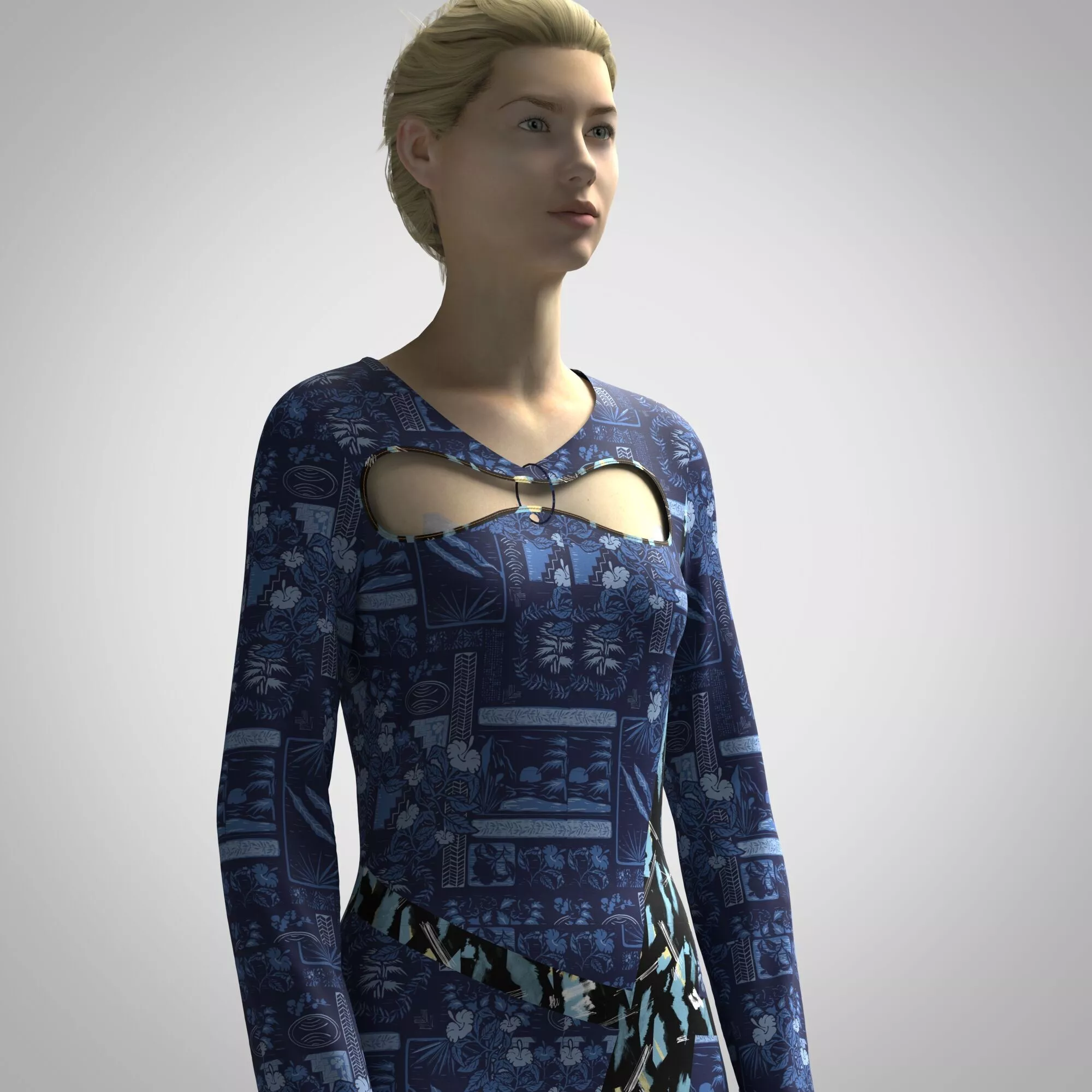 womens cut out dress Free low-poly 3D model