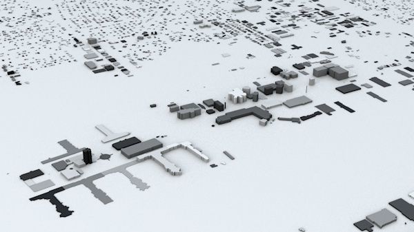 Los Angeles LAX Airport Area Streets and Buildings 3D model_5
