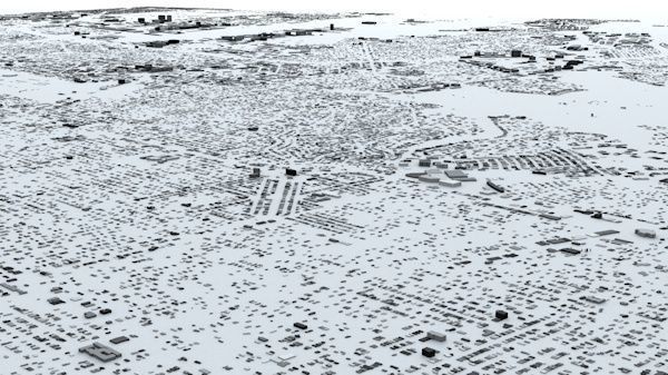 Los Angeles LAX Airport Area Streets and Buildings 3D model_1