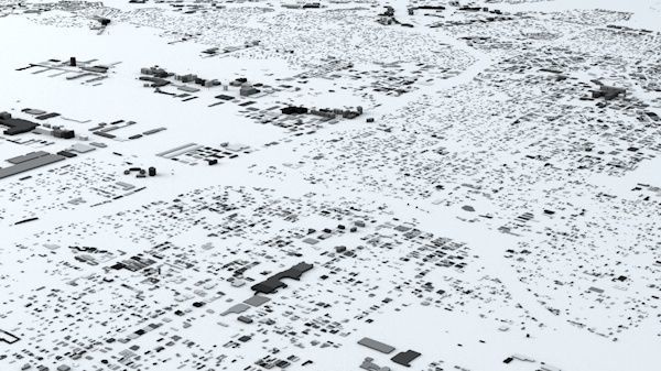 Los Angeles LAX Airport Area Streets and Buildings 3D model_4