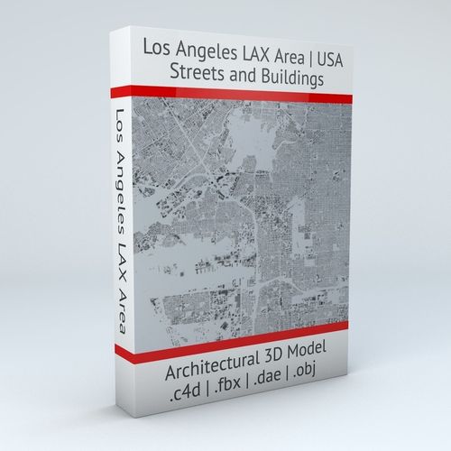 Los Angeles LAX Airport Area Streets and Buildings 3D model