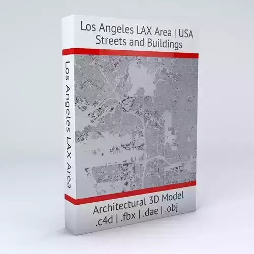 Los Angeles LAX Airport Area Streets and Buildings 3D model