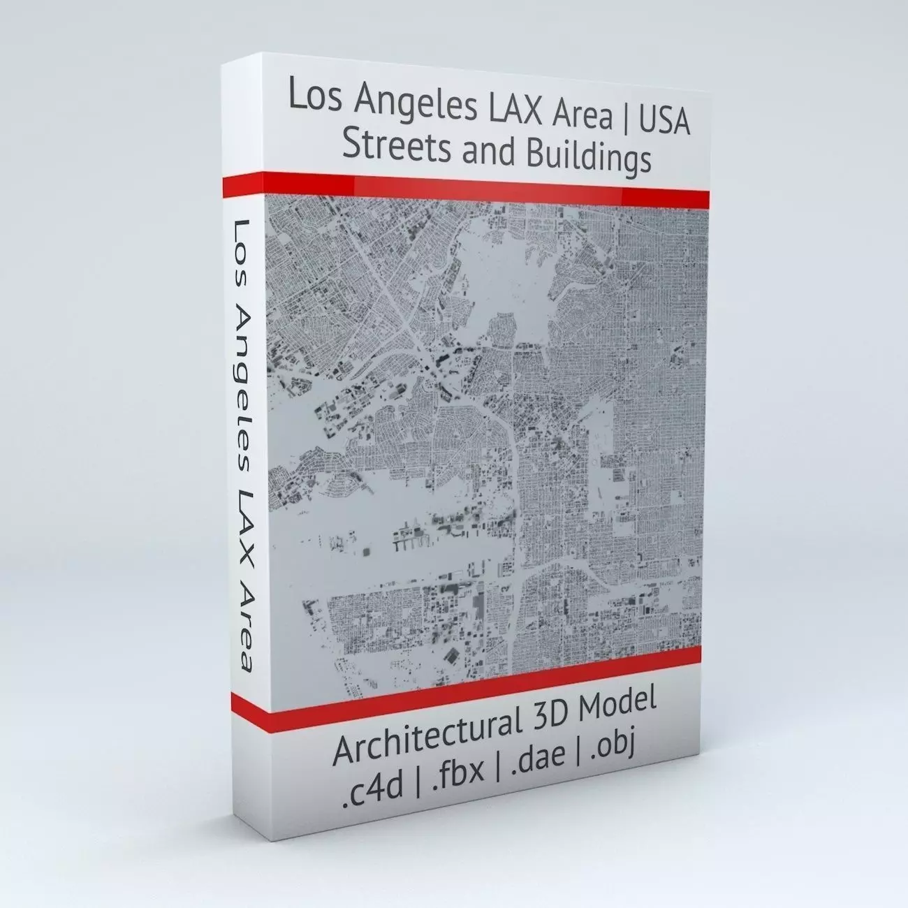 Los Angeles LAX Airport Area Streets and Buildings 3D model_0
