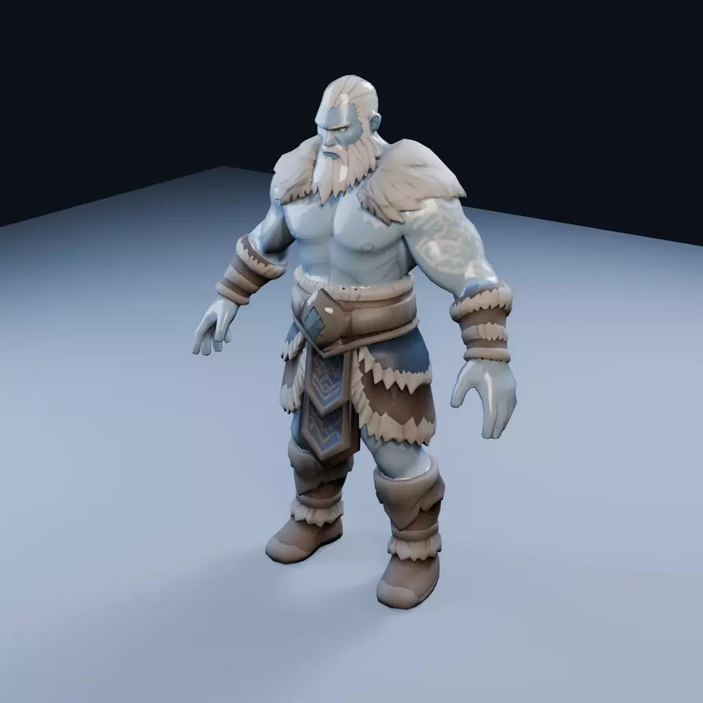 Frost Giant Jarl Low Poly PBR Game Asset Low-poly 3D model
