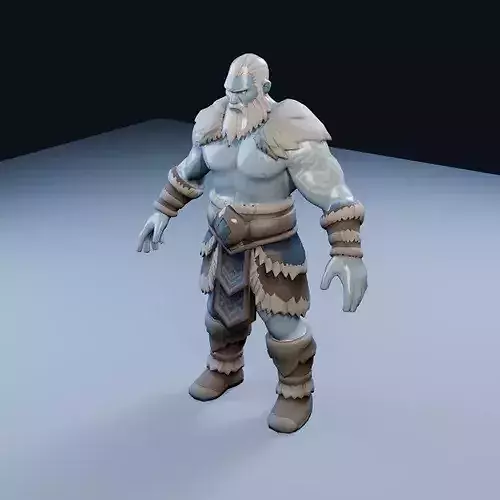 Frost Giant Jarl Low Poly PBR Game Asset