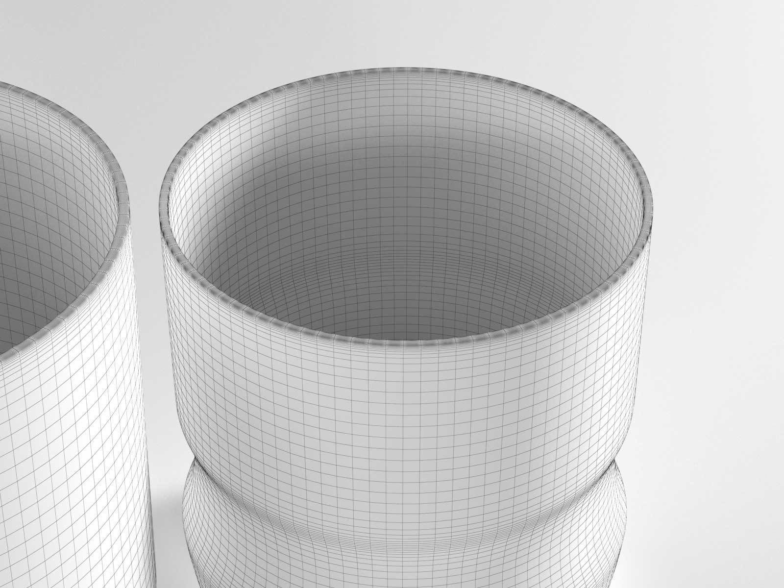 U Water Set of glasses and bowl 3D model_2