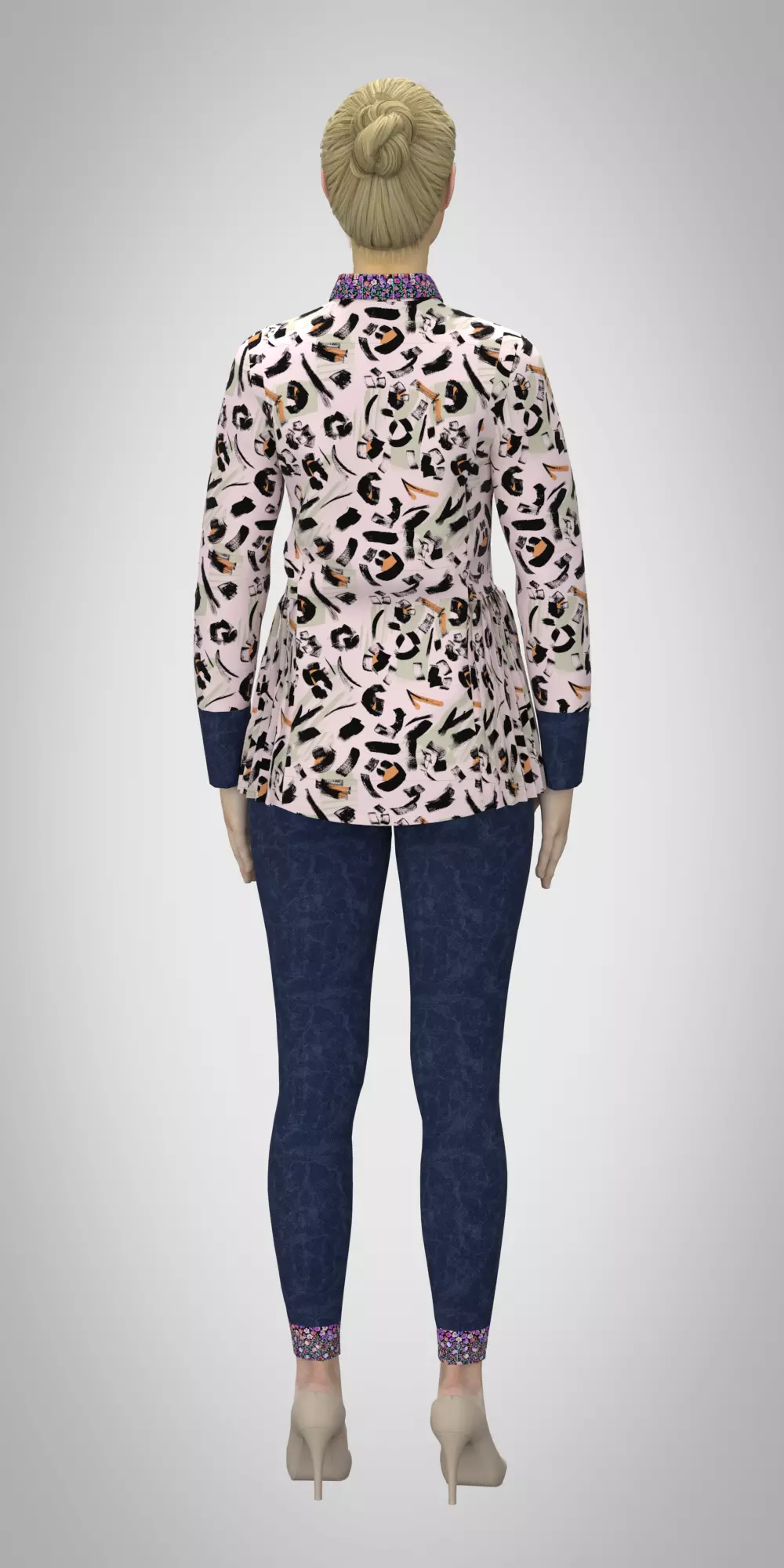 womens tie collar tops Low-poly 3D model
