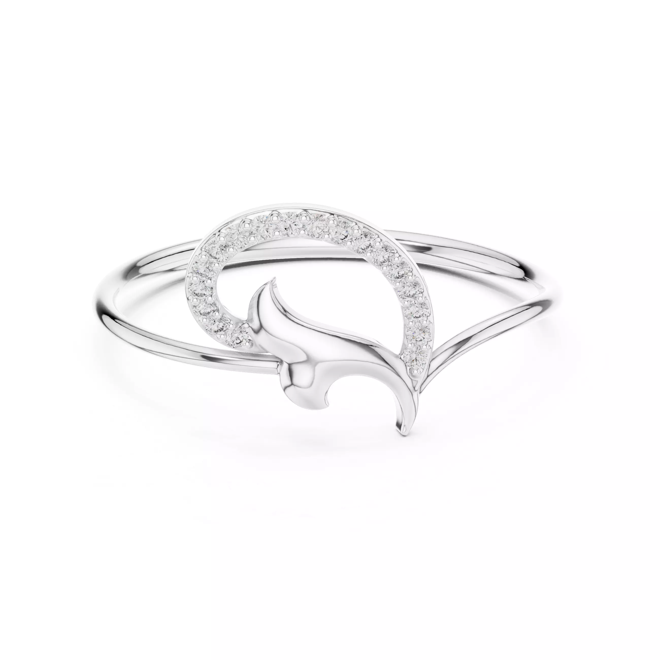 Diamond Circle Animal Motif Ring Jewelry Free 3D print model