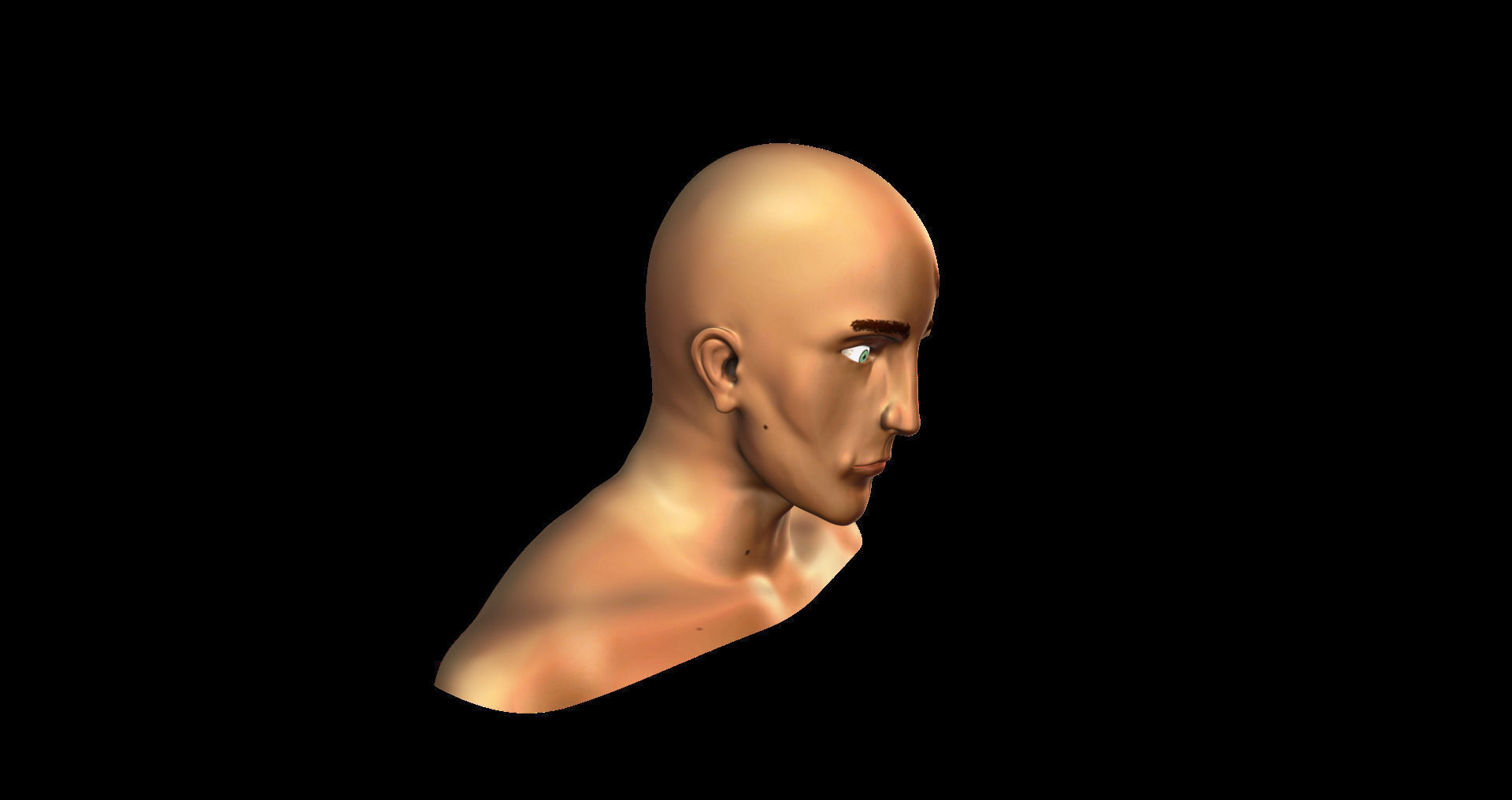 Damaged male face 3D model_2