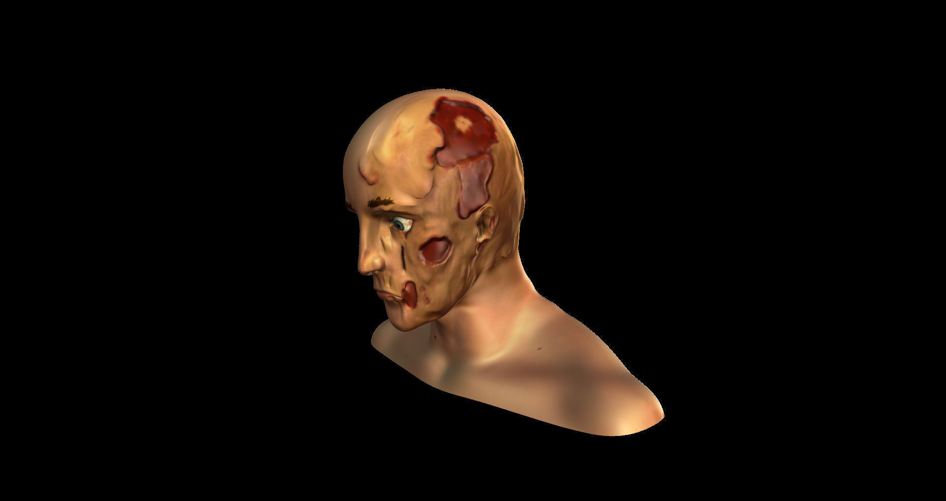 Damaged male face 3D model_4