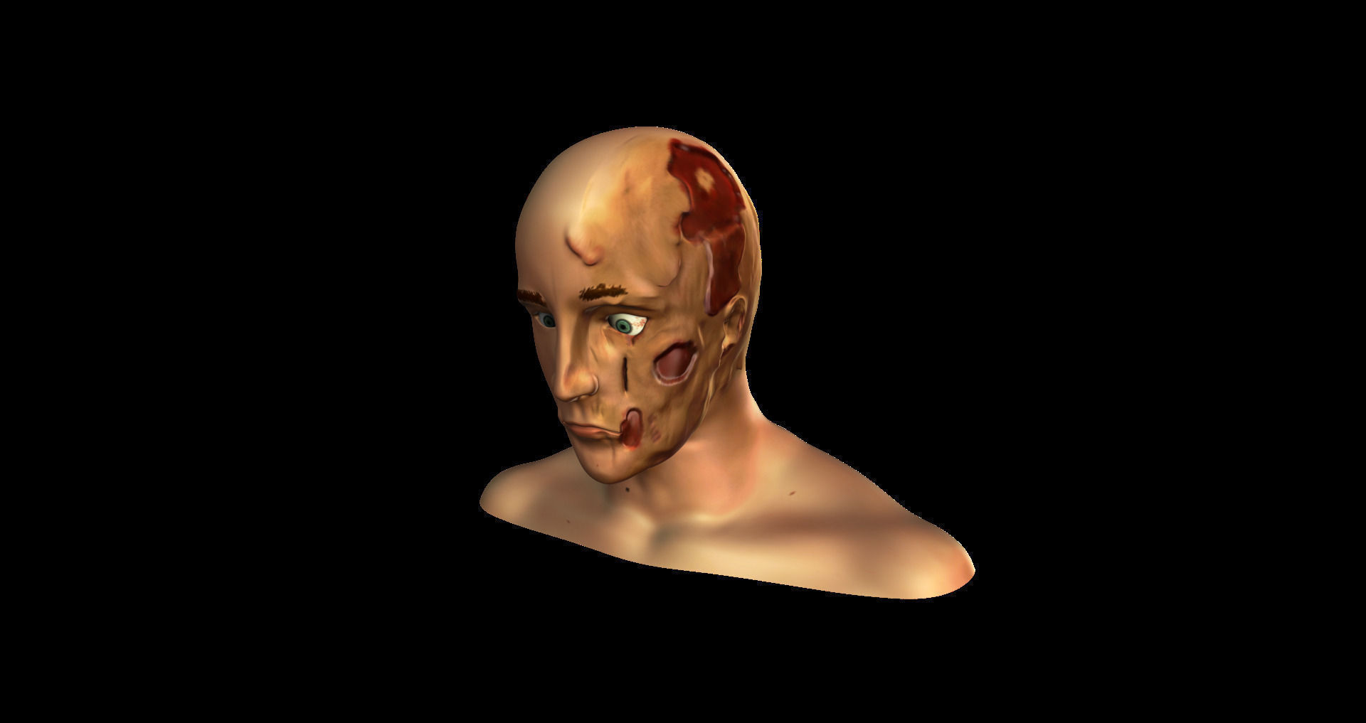 Damaged male face 3D model_1