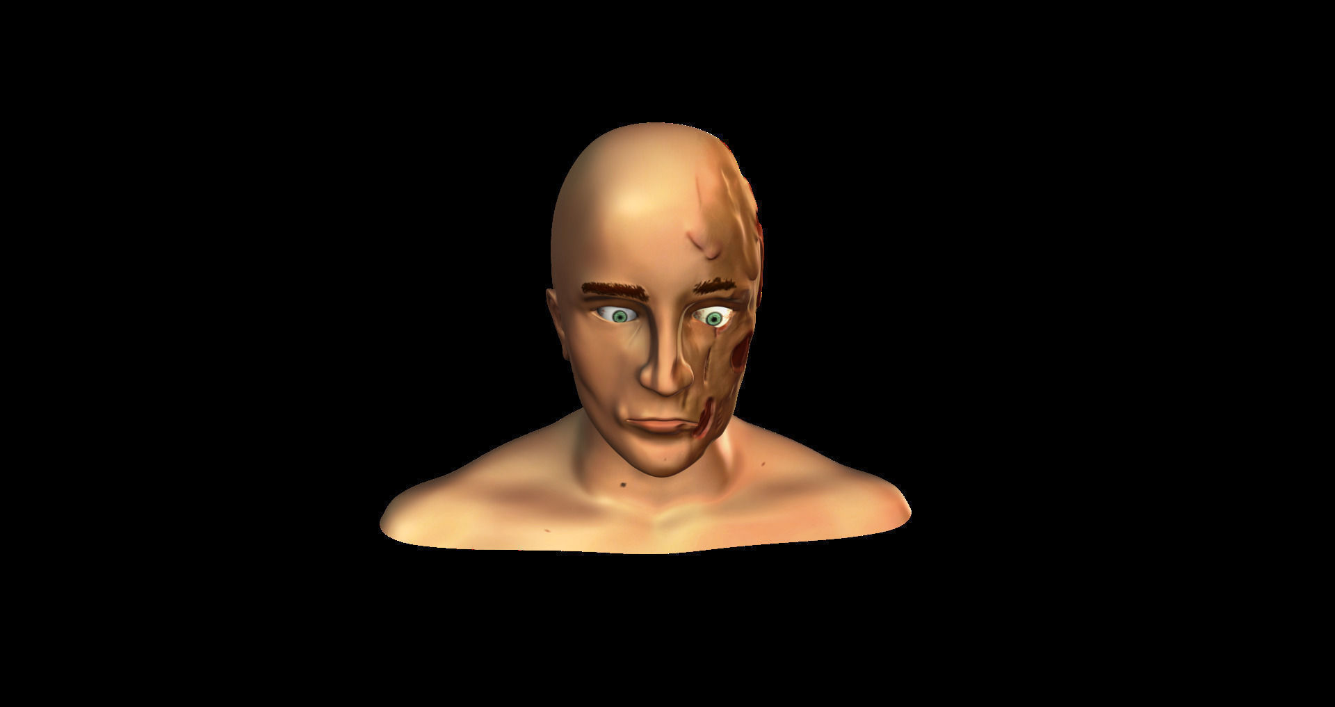 Damaged male face 3D model_6
