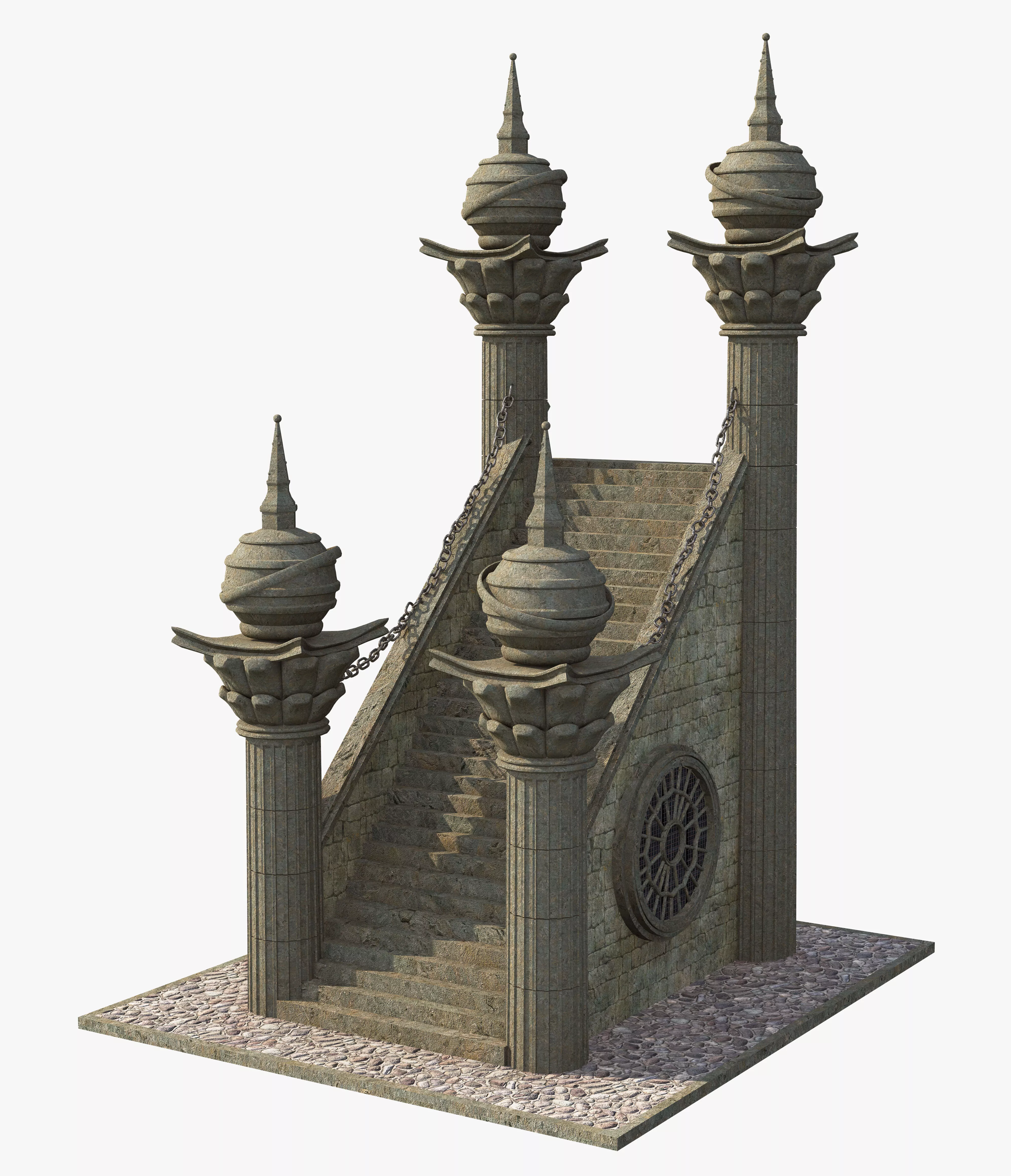 Fantasy Ancient Stairs 3D model