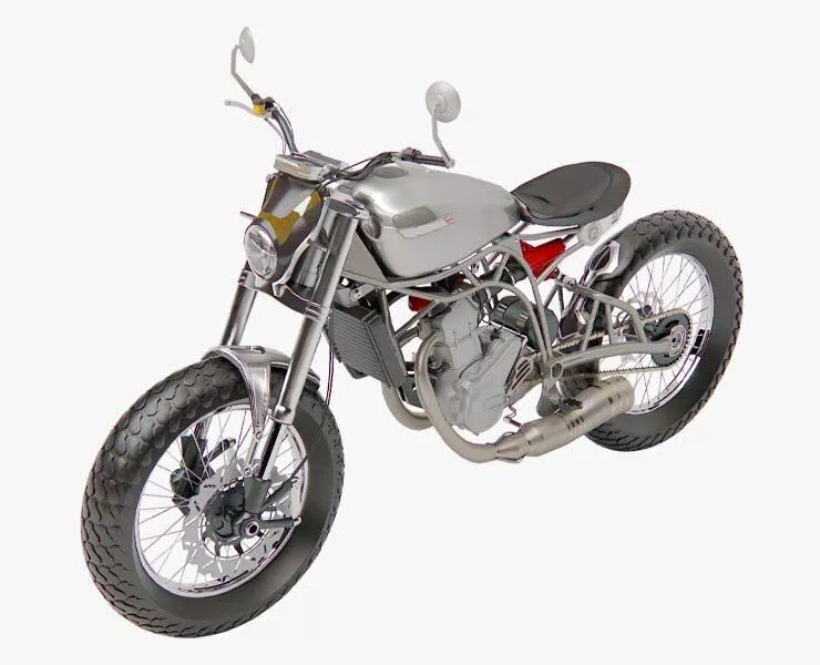 Retro Racer Spitfire Six Ultra HD 3D Motorcycle Low-poly 3D model