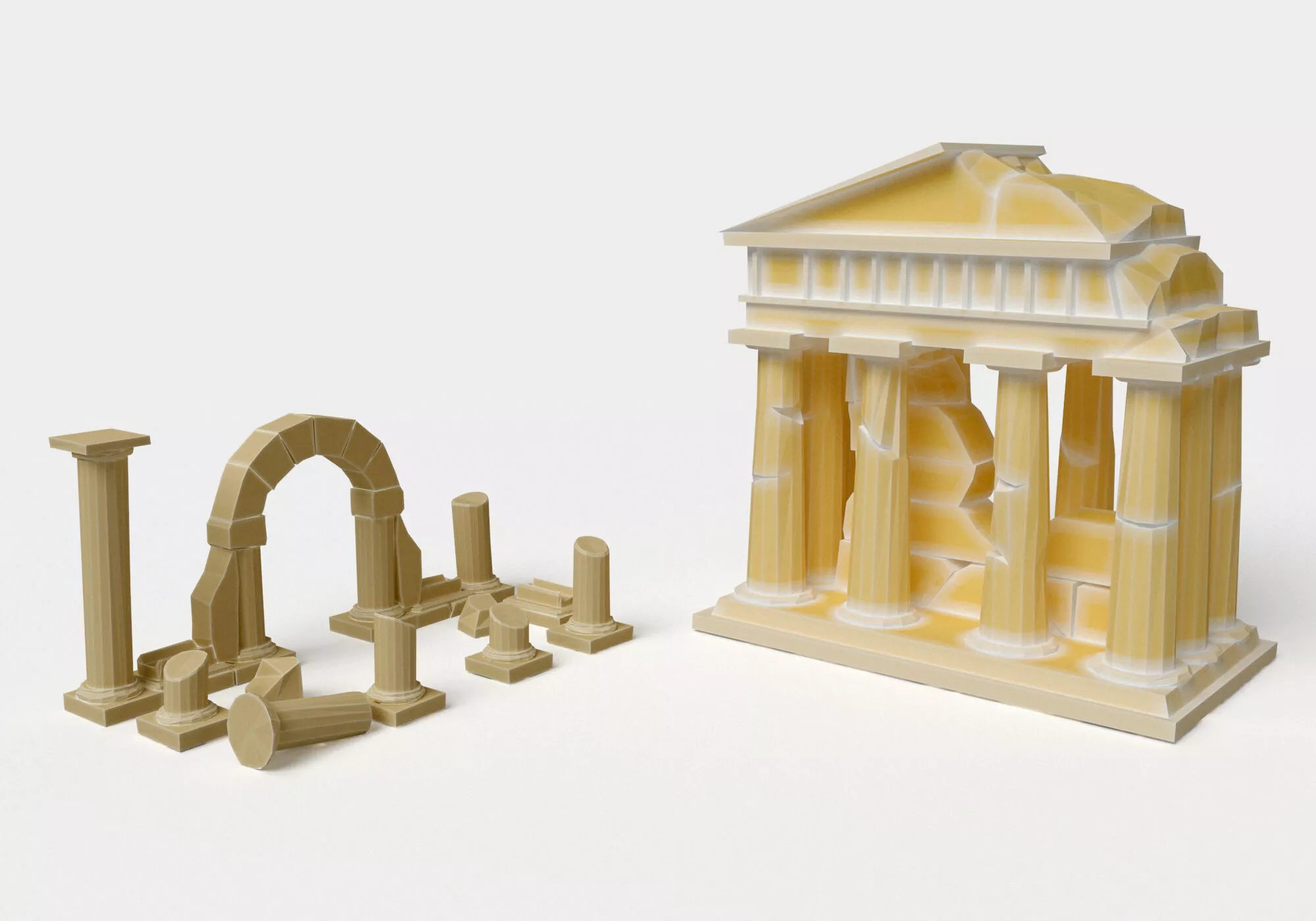 ancient ruin low poly collection 3D model