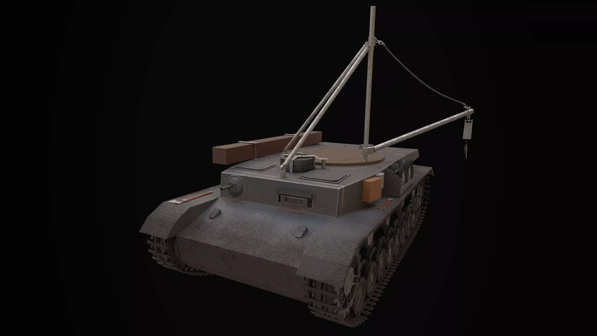 Bergepanzer IV SdKfz 164 armored recovery vehicle Low-poly 3D model