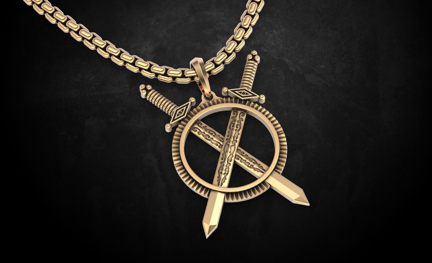 Pendant sword and link 70 3D print model_3