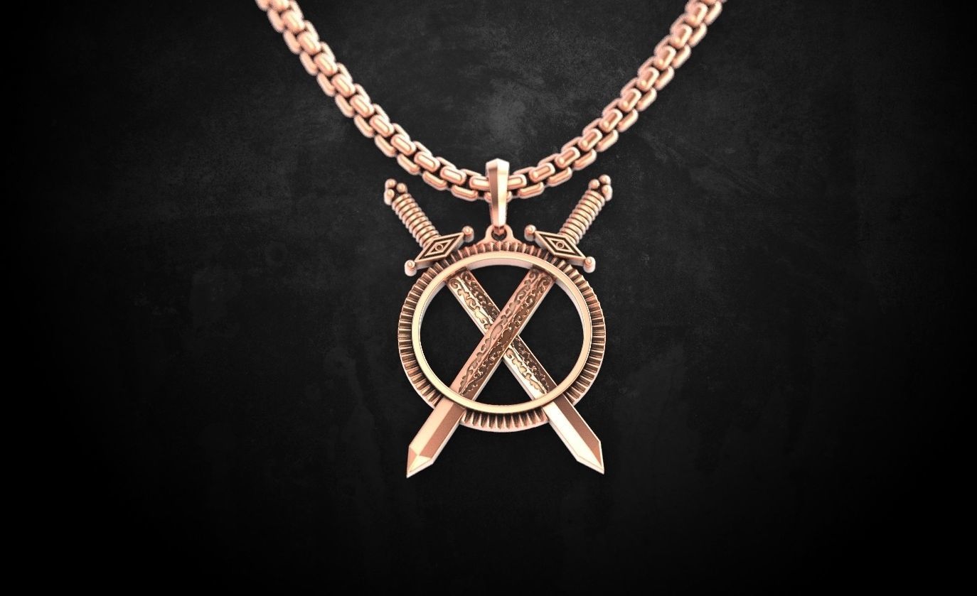 Pendant sword and link 70 3D print model_1