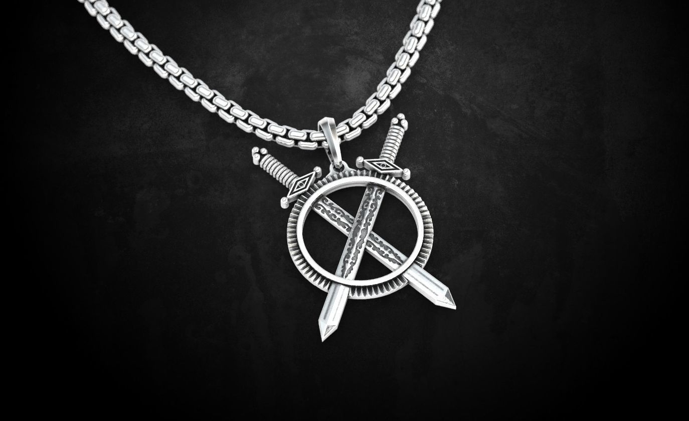 Pendant sword and link 70 3D print model_6