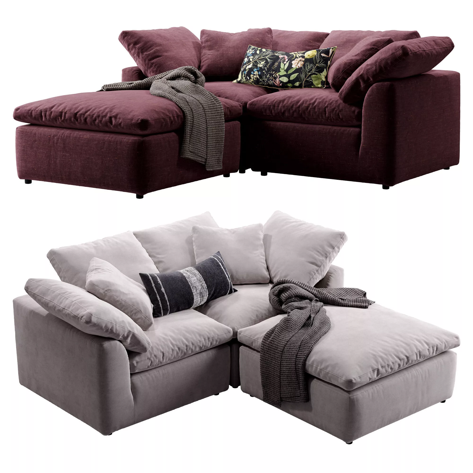Cloud Modular Compact Sectional 3D model