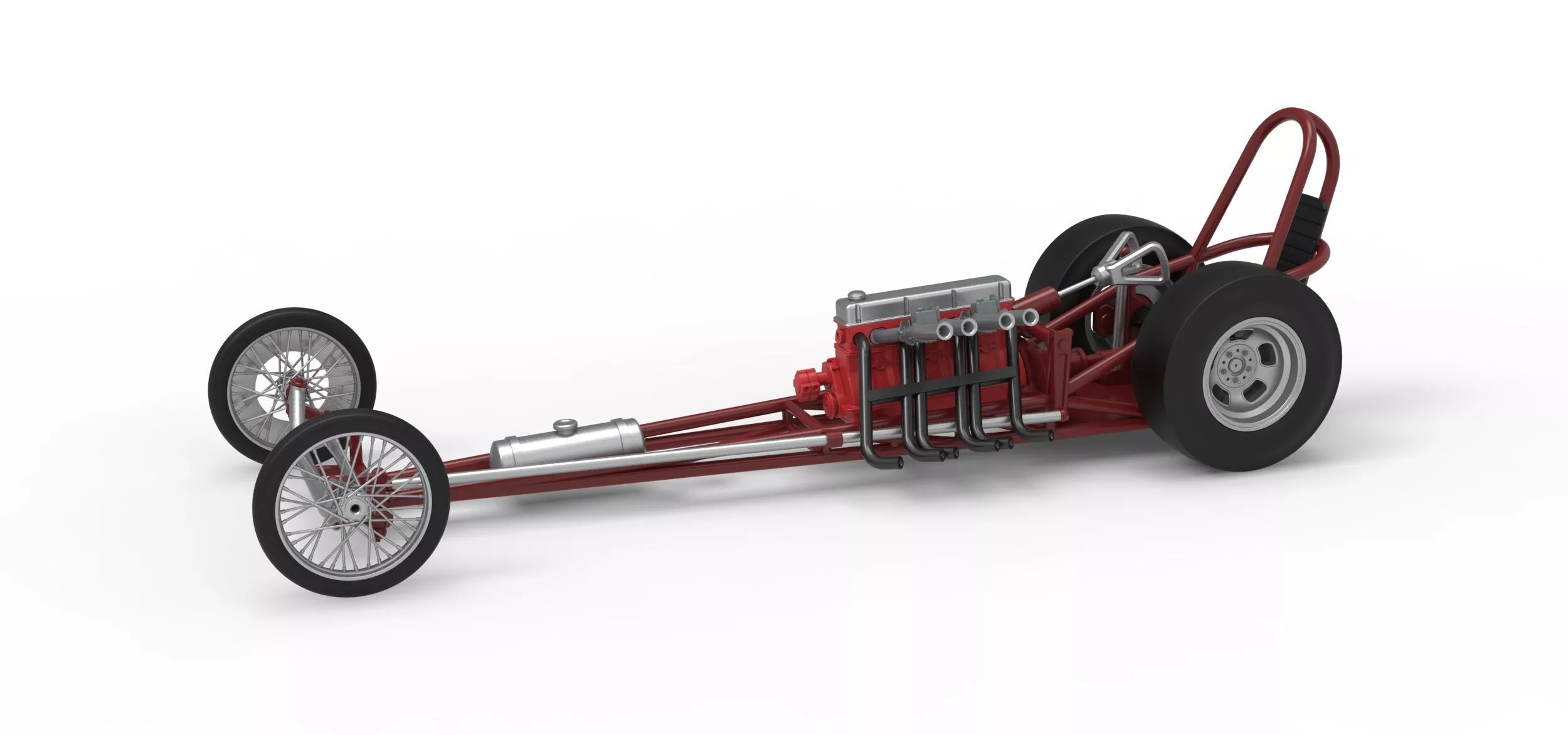 Vintage Front engine dragster Base Version 6 Scale 1 to 25 3D print model
