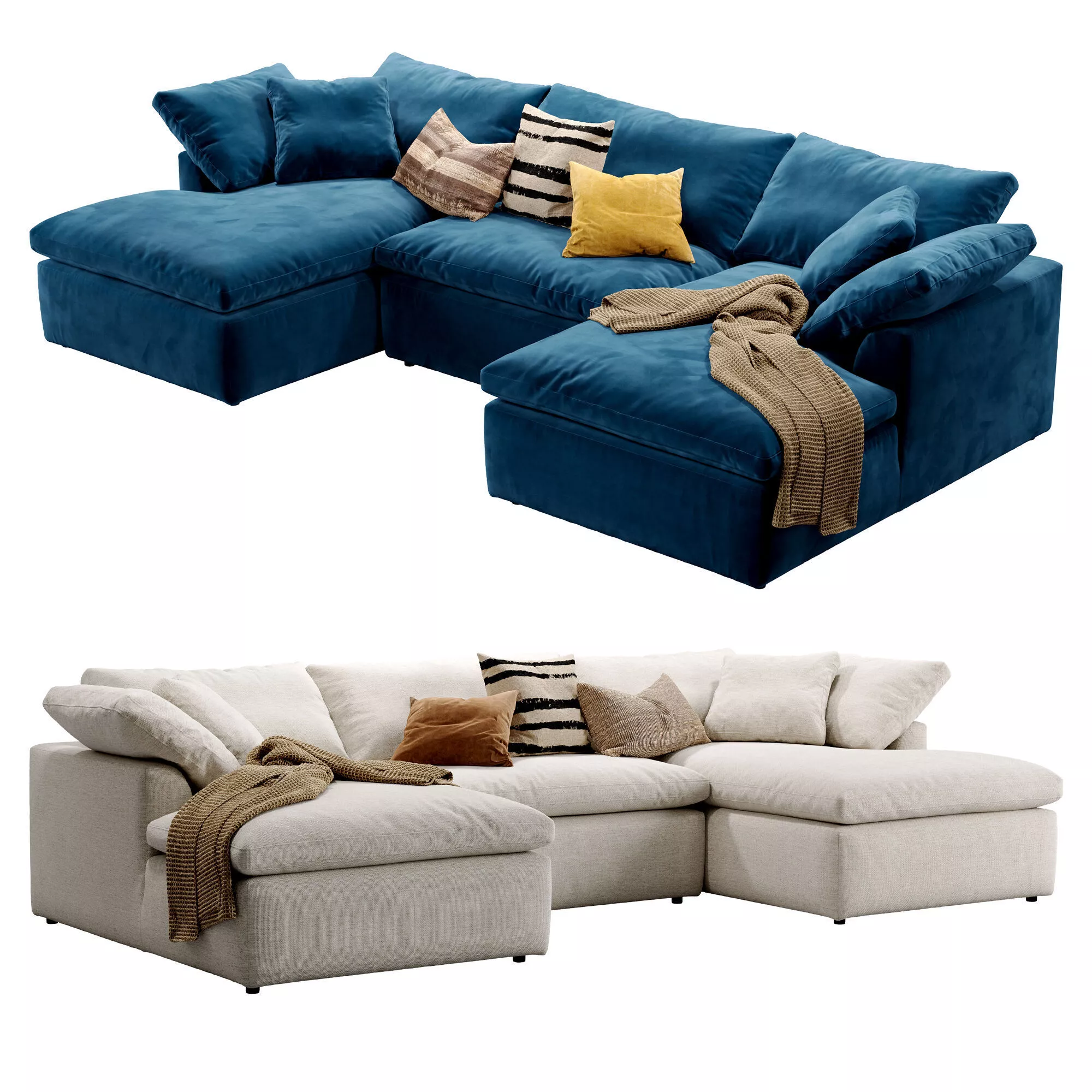 Cloud Modular Chaise U-Sectional 3D model