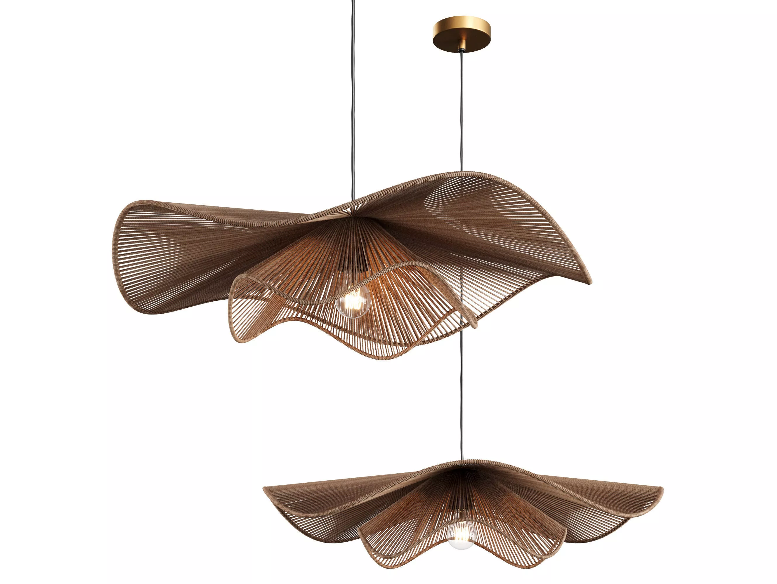 Araceli woven jute Pendant Light by ShadeOfLight vol 2 3D model