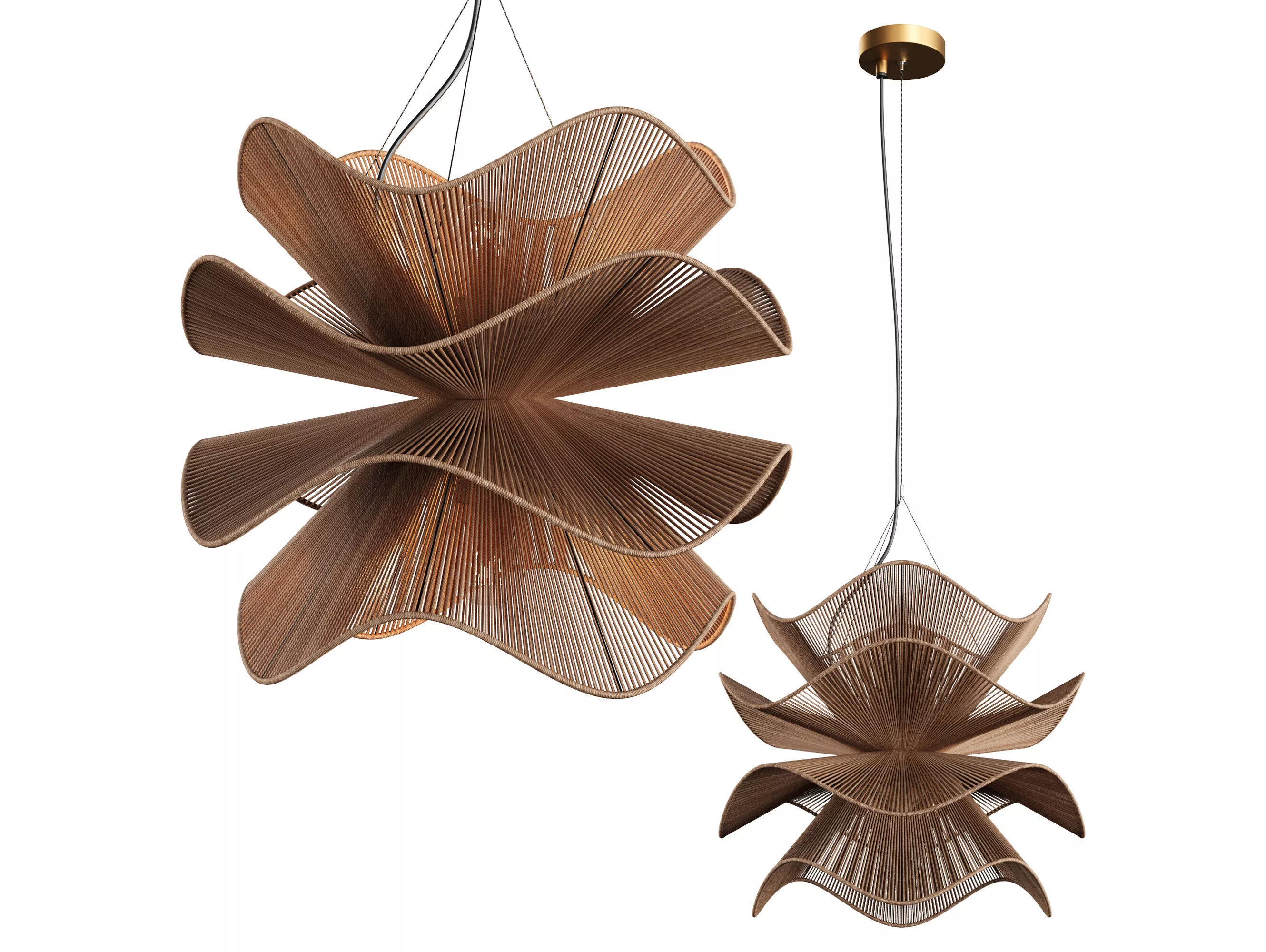 Araceli Woven jute Pendant Light by ShadeOfLight 3D model