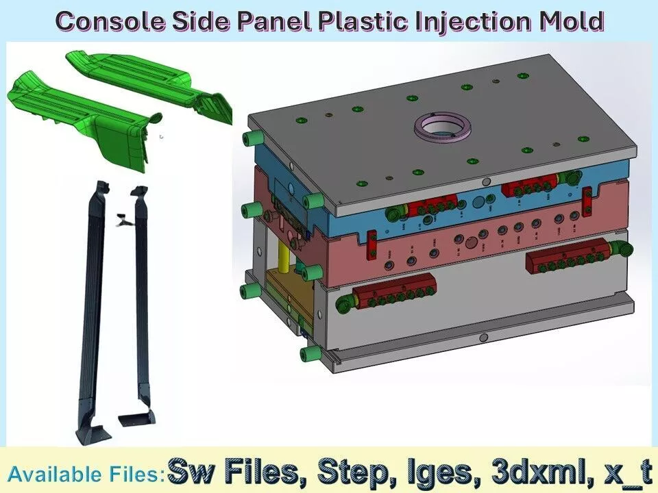 Console Side Panel Plastic Injection Mold 3D CAD Model 3D model