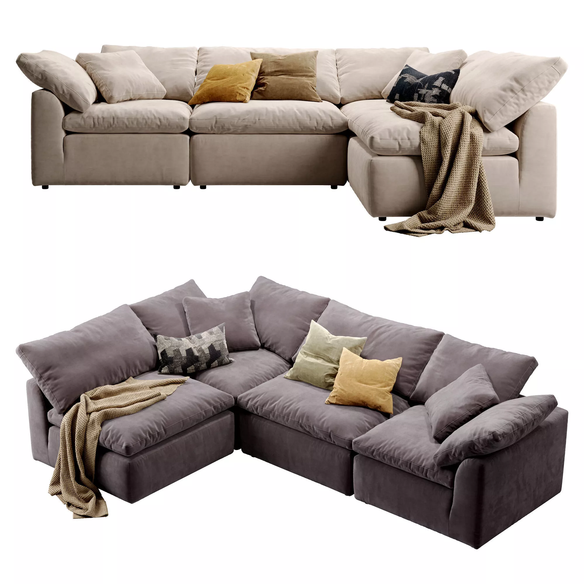 Cloud L-Sectional 4 piece 3D model