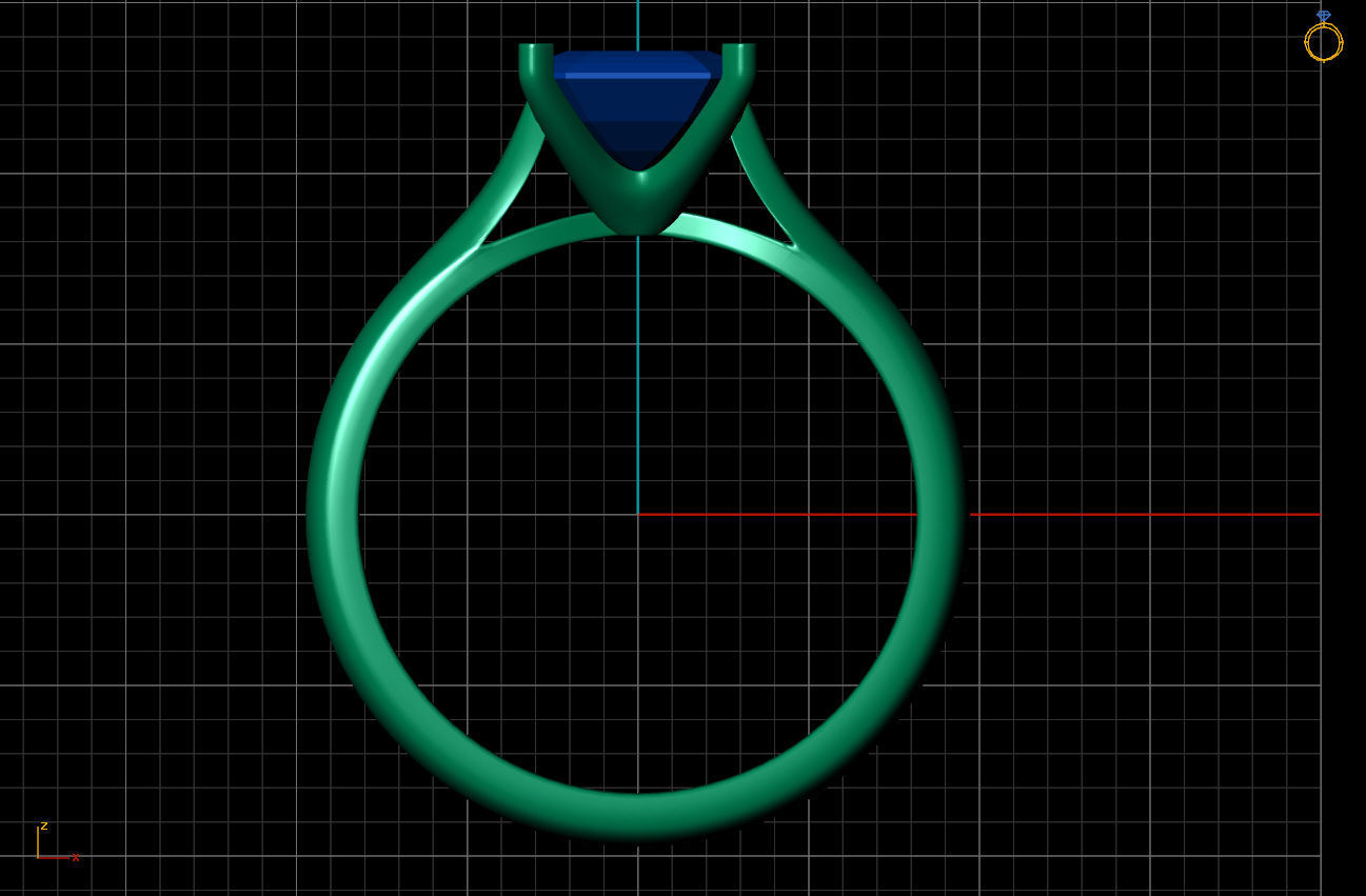 Ring emerald cut diamond engagement 3D print model_6