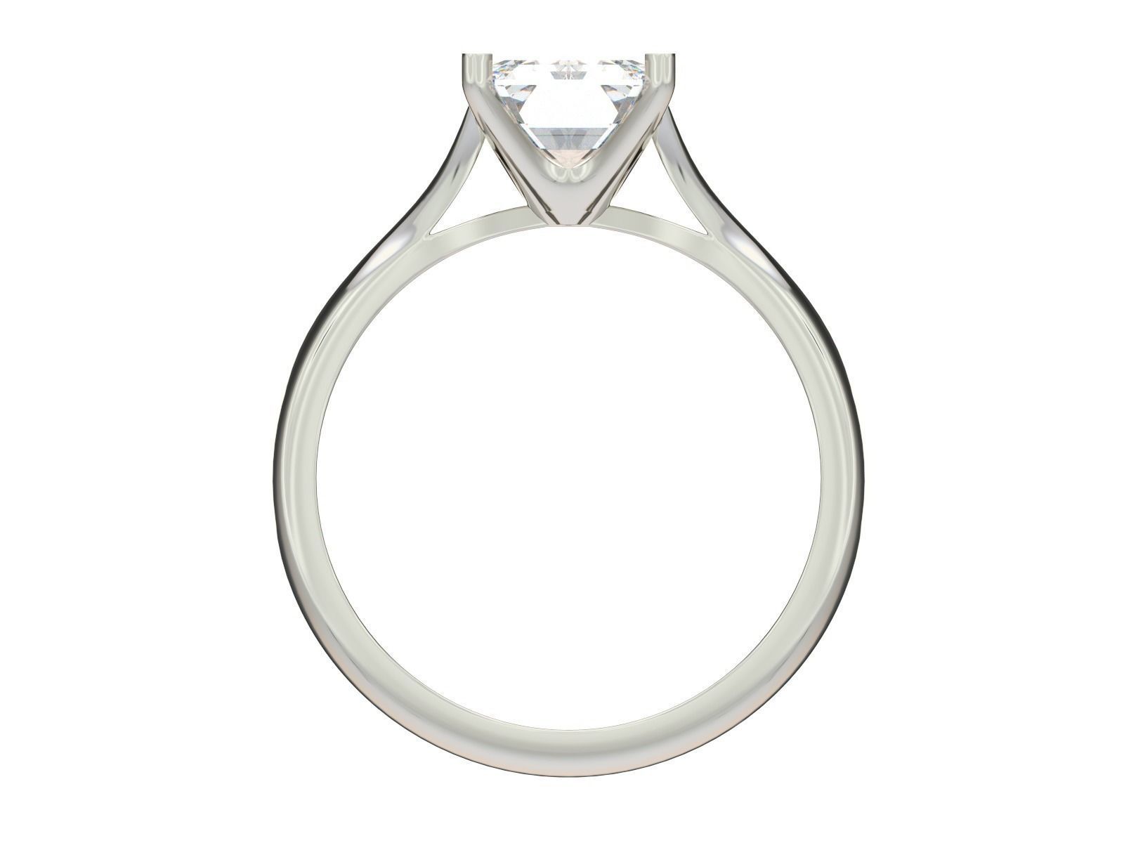 Ring emerald cut diamond engagement 3D print model_2