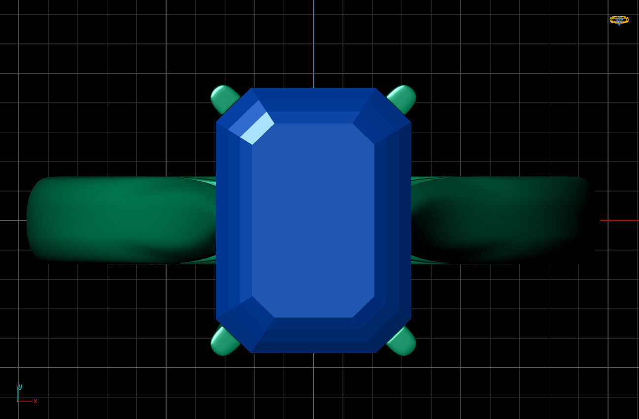 Ring emerald cut diamond engagement 3D print model_5